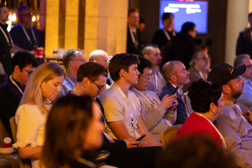 Audience watching presentation
